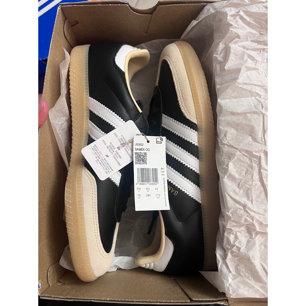 NEW adidas Originals Samba OG Sneakers Core Black White Gum JS3832 Men Sz 10